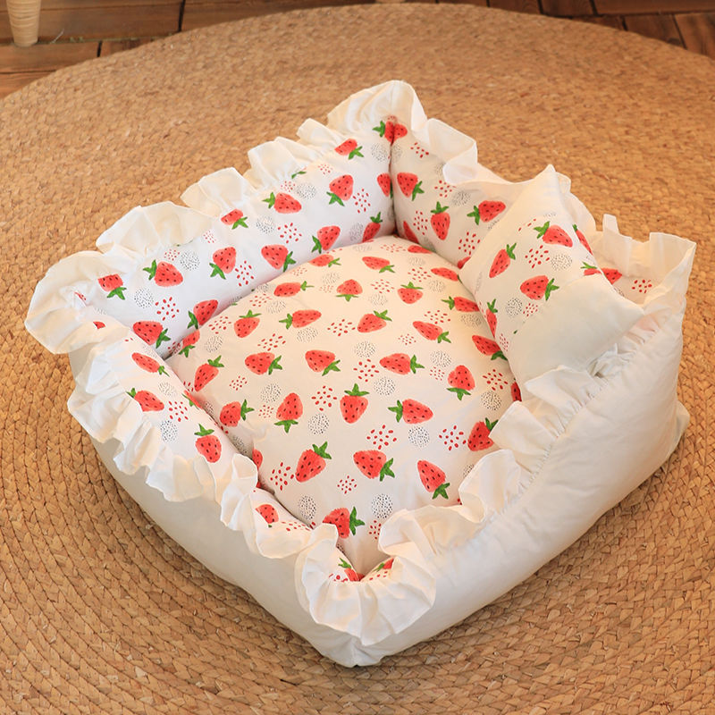Comfortable Soft Glutinous Cat Nest Winter Thickened Filg Cotton Plush Insulation Pit Cushion Detachable and Washable Dog Bed - view 7