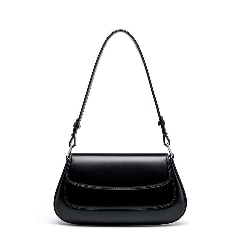 2024 Handbags Genuine Leather Women Saddle Bags High Quality Single Shoulder Female Versatile Crossbody Bag Black
