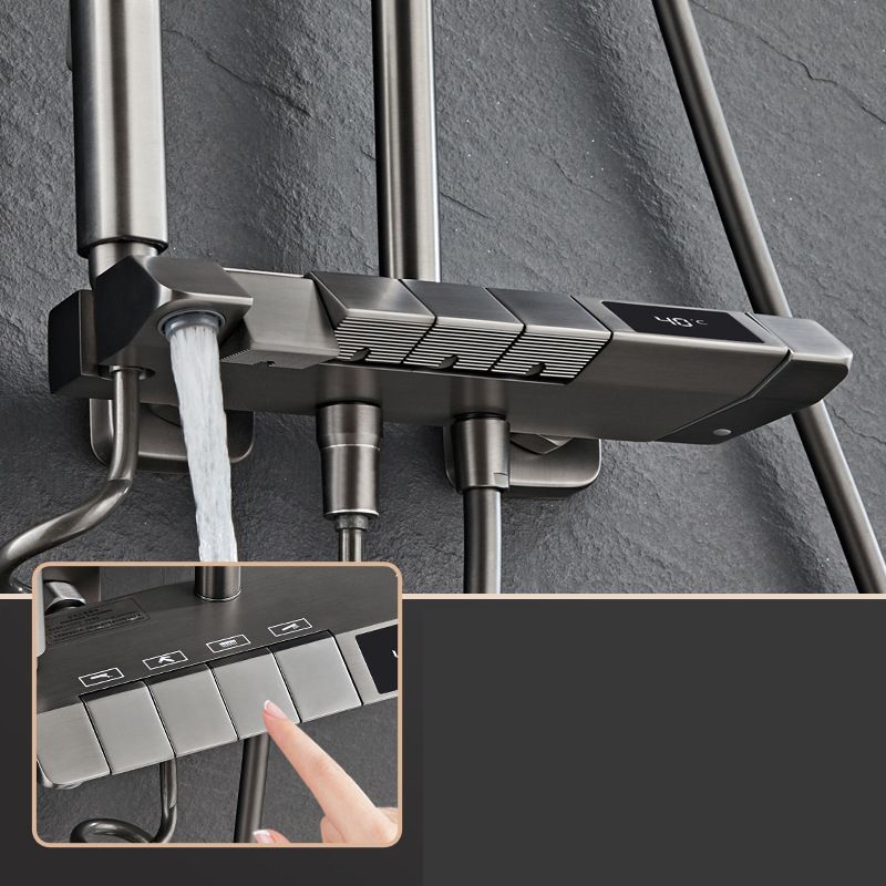 Innovative Modern Gunmetal Grey Wet Room Shower System with Touch Screen Controls