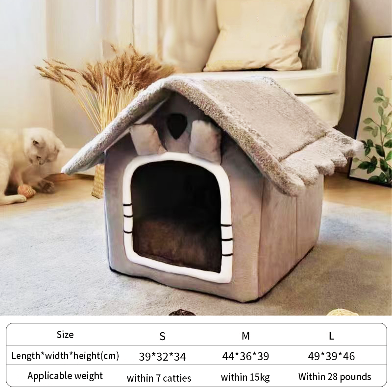 Dog Bed: Foldable Pet Sleeping Bed, Removable & Washable House Kennel for Indoor Cat Nest - view 6