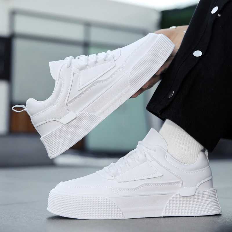 White shoes mens casual couple skateboarding shoes comfortable sports shoes mens fashionable shoes fashionable thick soled shoes Plus size 39-47 Y2503