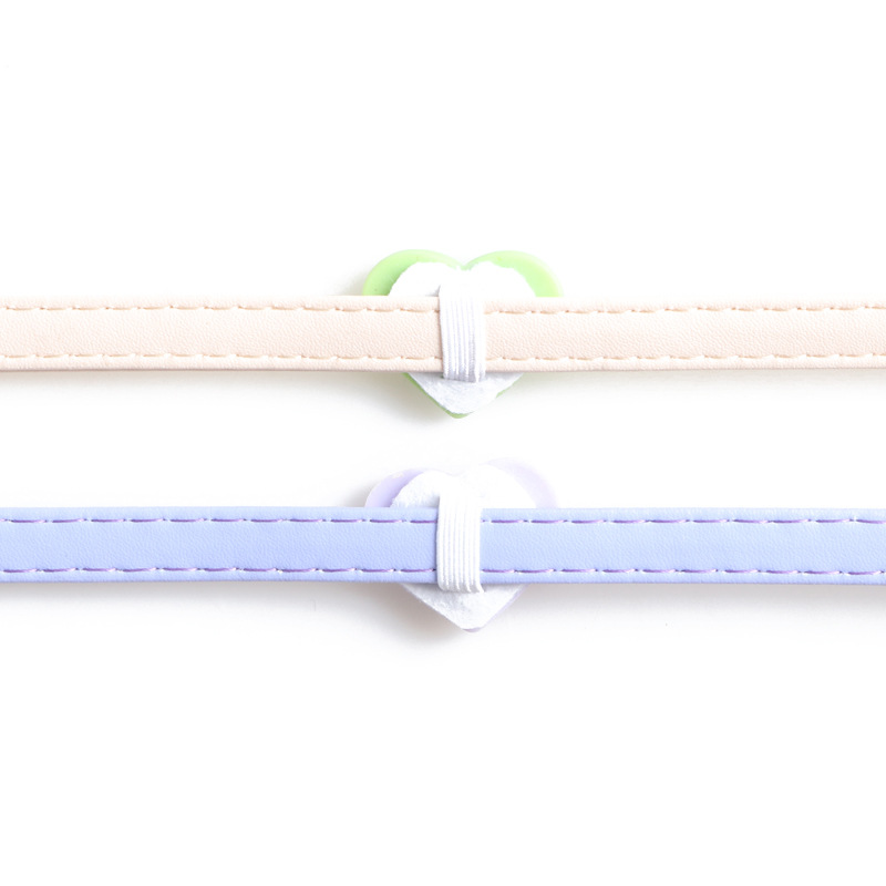 Soft Durability Leather Cat Collar with Bell and Removable Heart-shaped Cake Decoration Kitten Collar, Small and Big Cat Cute Collar for Boy Cats, Gir