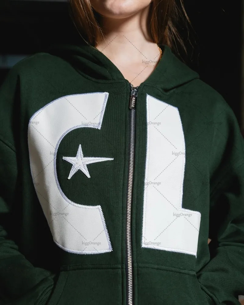 High Street Fashion Clothing Hip Hood casual loose zipper mens retro Y2K fashion oversized sportswear womens 250317