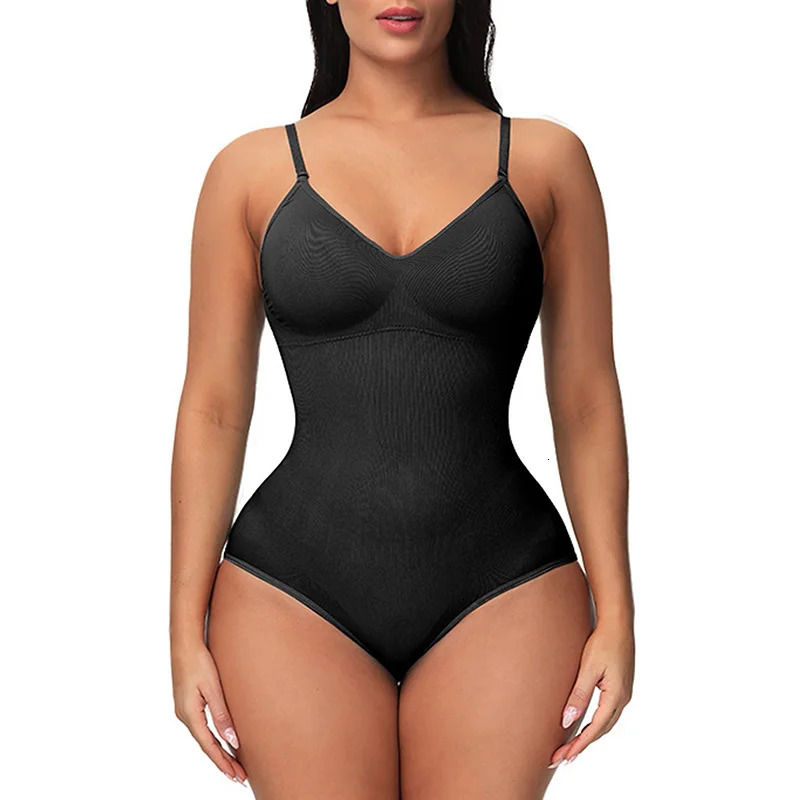 Seamless Shapewear Bodysuit For Women Tummy Control Butt Lifter Body Shaper Invisible Under Dress Slimming Strap Thong Underwear 250321