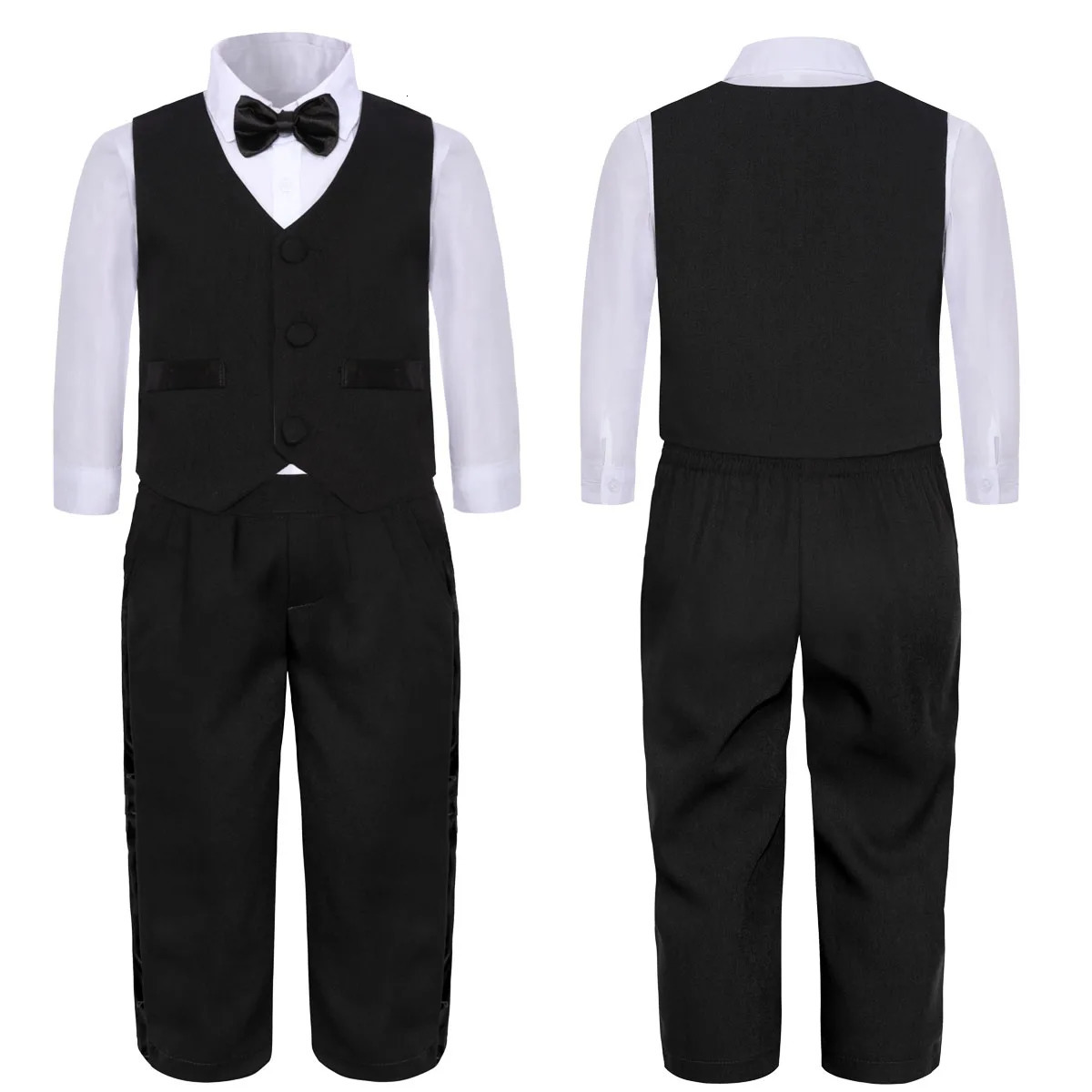 Baby Boys Formal Clothing Sets Christening Suit Infant Wedding Birthday Tuxedo No Tail Party Outfits Boy Church 5 Pcs Set 250320