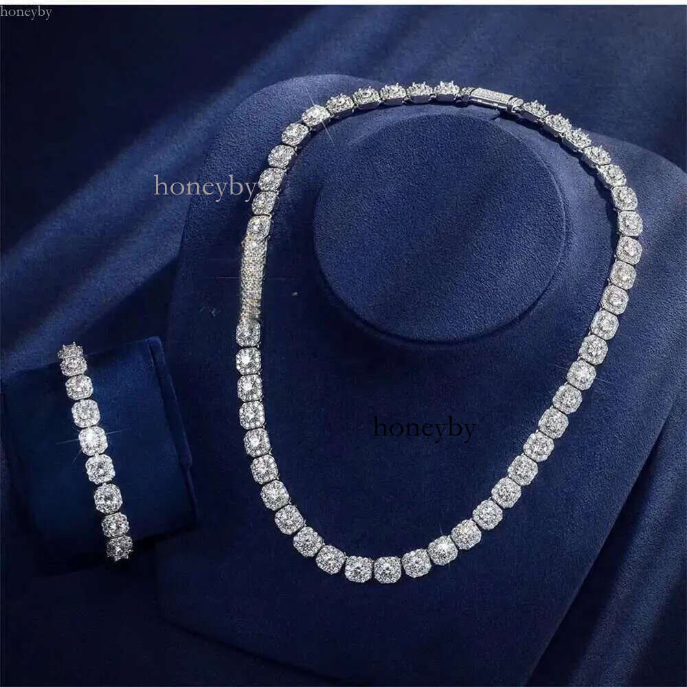 Fire Jewelry 6mm 10mm Sterg Sier d Color Vvs Moissanite Dia Cluster Tennis Chain Necklace for Men Women