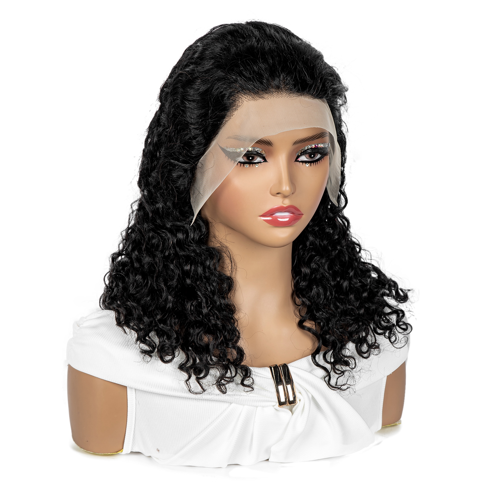 18 inches Water Wave 13x4 Transparent Lace Frontal Wigs Human Hair 180% Density Wet and Wavy Brazilian Virgin Hair Wigs for Women with Baby Hair Mutip