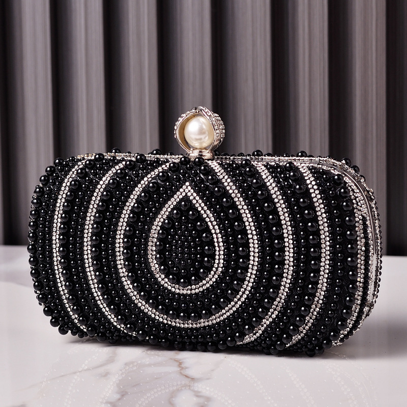 Elegant Vintage Pearl Evening Clutch Designer Wedding Handbag For Women European American Fashion Purses Ladies Handbags R250321