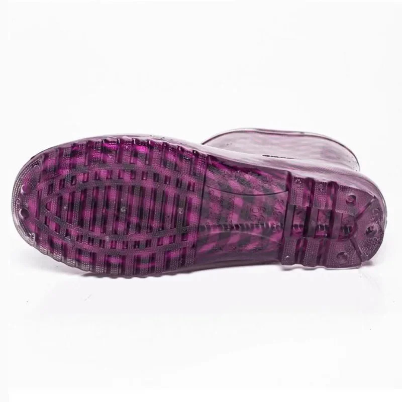 Black Polka Dots Womens Rain Shoes Waterproof And Non-slip Kitchen Work Rubber Shoes Pvc Short Tube Rain Boots Summer Shoes 250317