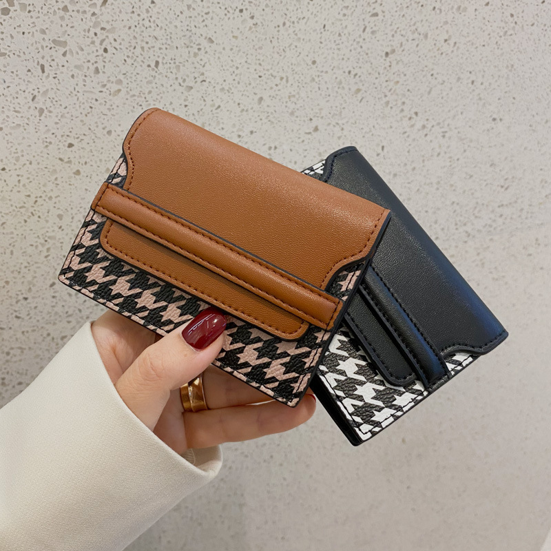 2025S Trend Designer Thousand Bird Grid Organ Women S Anti Demagnetization Bag New High End Leather Multi Slot Exquisite Card Clip