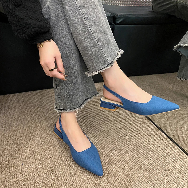 Big girls pointed toe womens high heel slippers spring and summer sexy highheeled shoes suede simple sandals 250321BJ - view 6