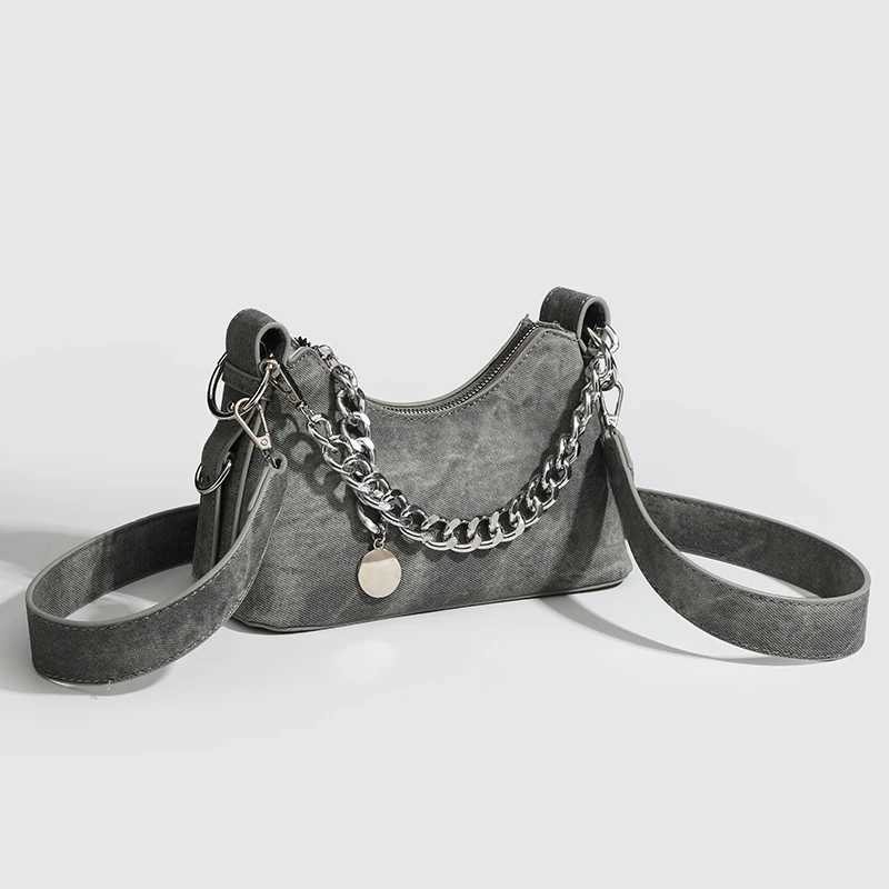 Niche Chain Cowboy Armpit Bag for Women 2024 New French Cream Handbag Versatile Shoulder Messenger Bag Tide Y250320