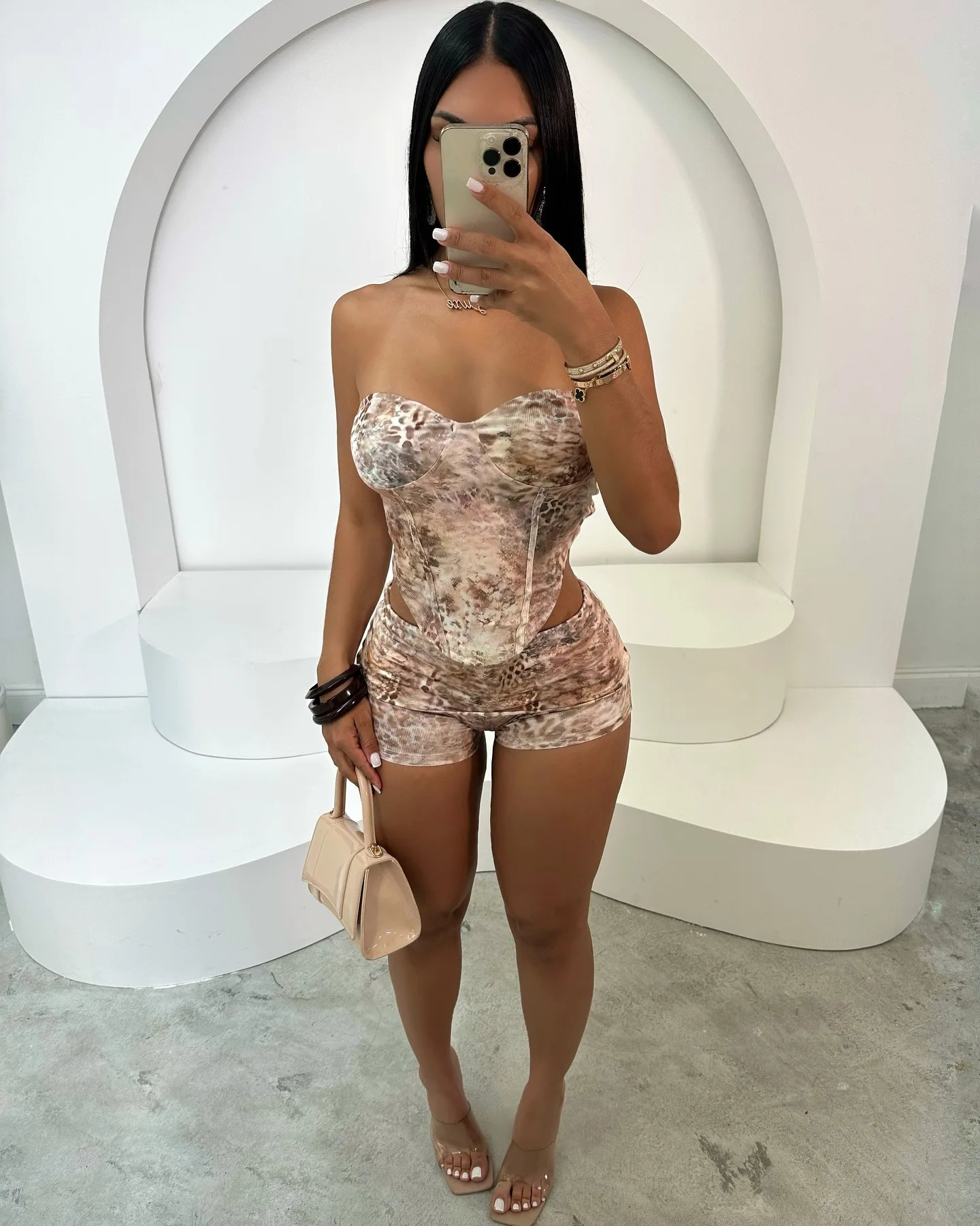 Vintage Leopard Print Sexy Crop Sets Womens Fashion Wrap The Chest Tops And Skinny Mini Shorts 2Pcs Set Party Outfits 250320