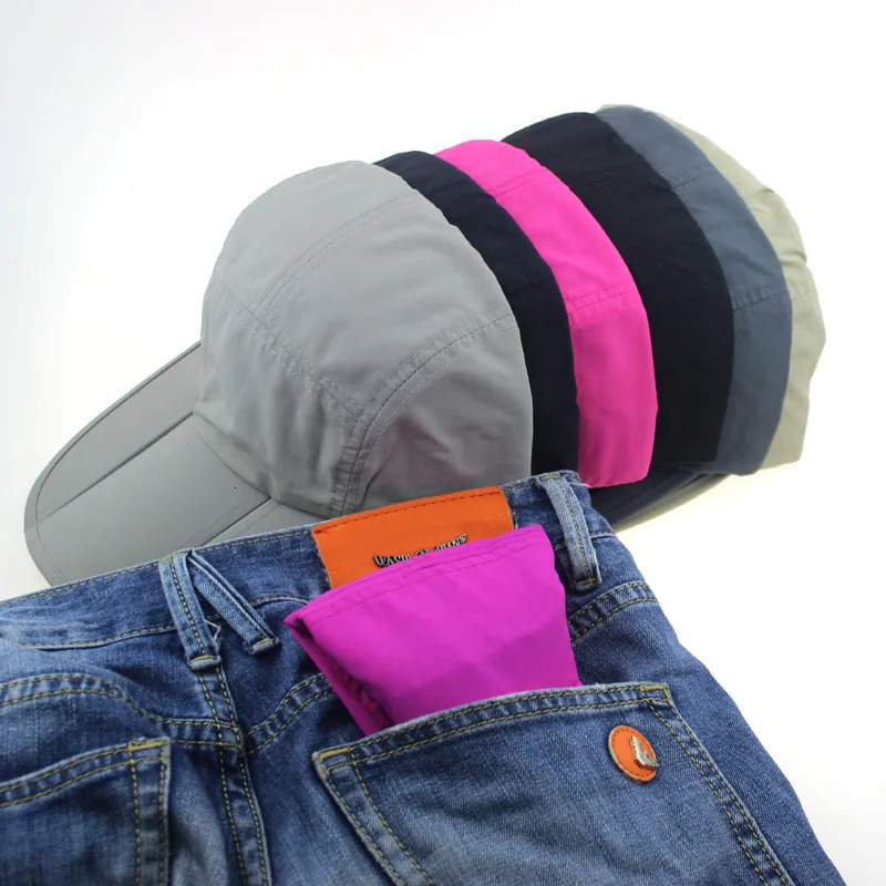 Quick-Drying Folding Baseball Cap Men Portable Outdoor Hiking Waterproof Hat Foldable Solid Caps Adjustable Trucker 250320