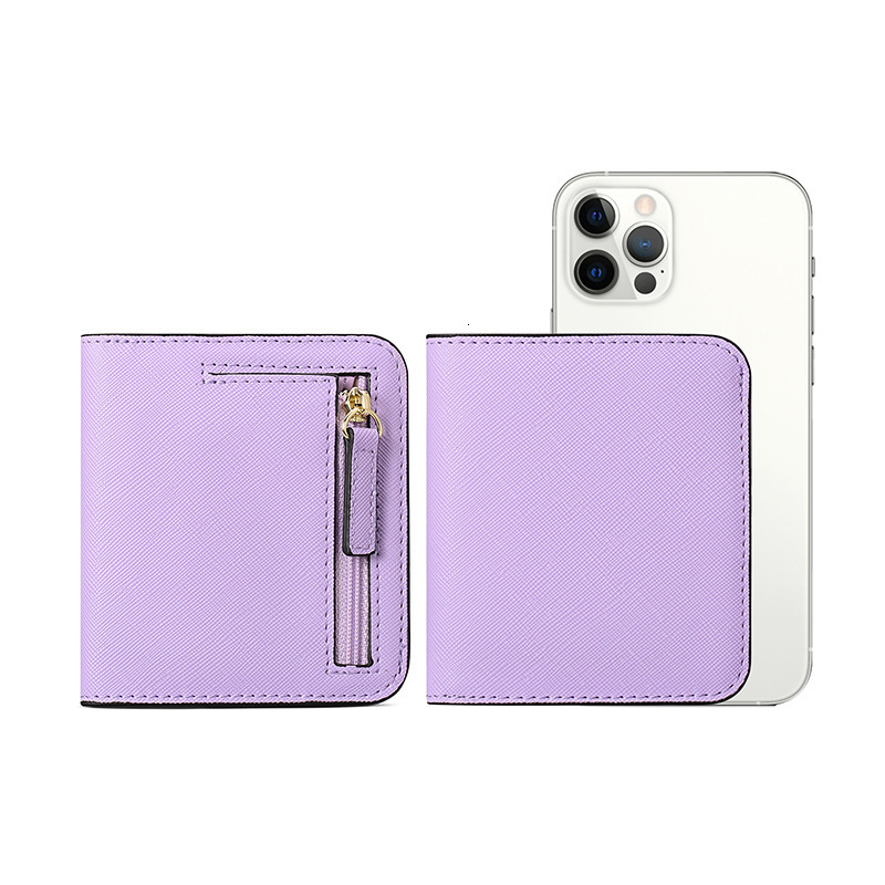 2025S Trend Designer Women S Short Thin Fold PU Cross Pattern Change Bag Style RFID Wallet