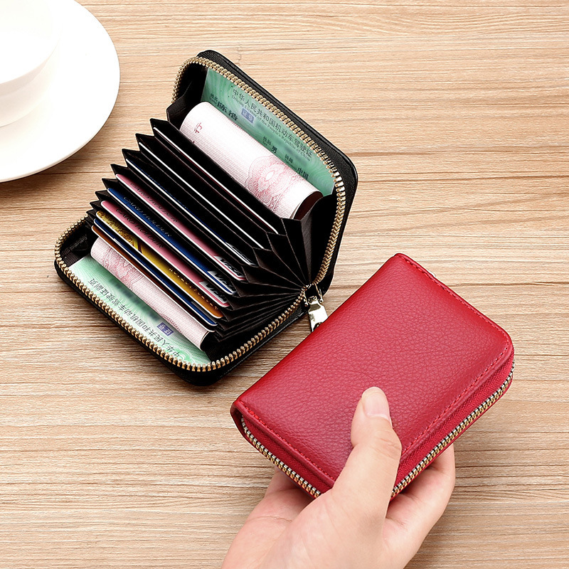 2025S Trend Designer Anti Demagnetization Bag Men S And Women S Zipper Multiple Slots Bank ID Large Capacity Driver S License Compact Card Holder Wall