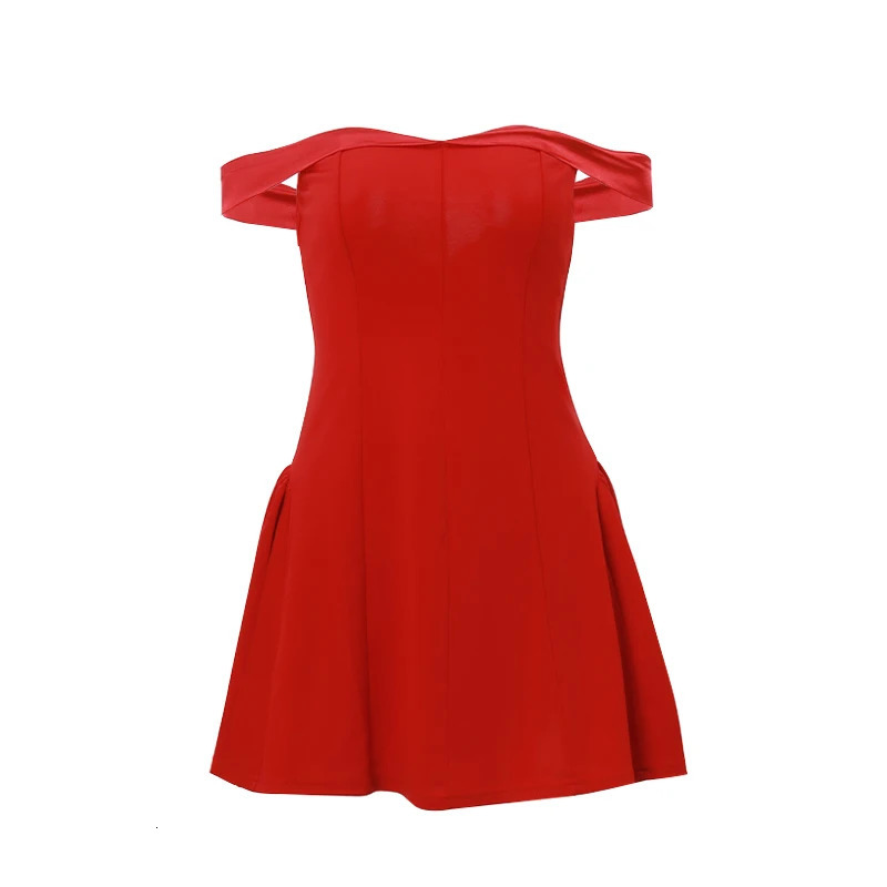 Xeemilo Y2K Solid Off Shoulder Backless Sleeveless Zipper Mini Dresses Elegant Fashion Bodycon Dress Fall Evening Party 250320