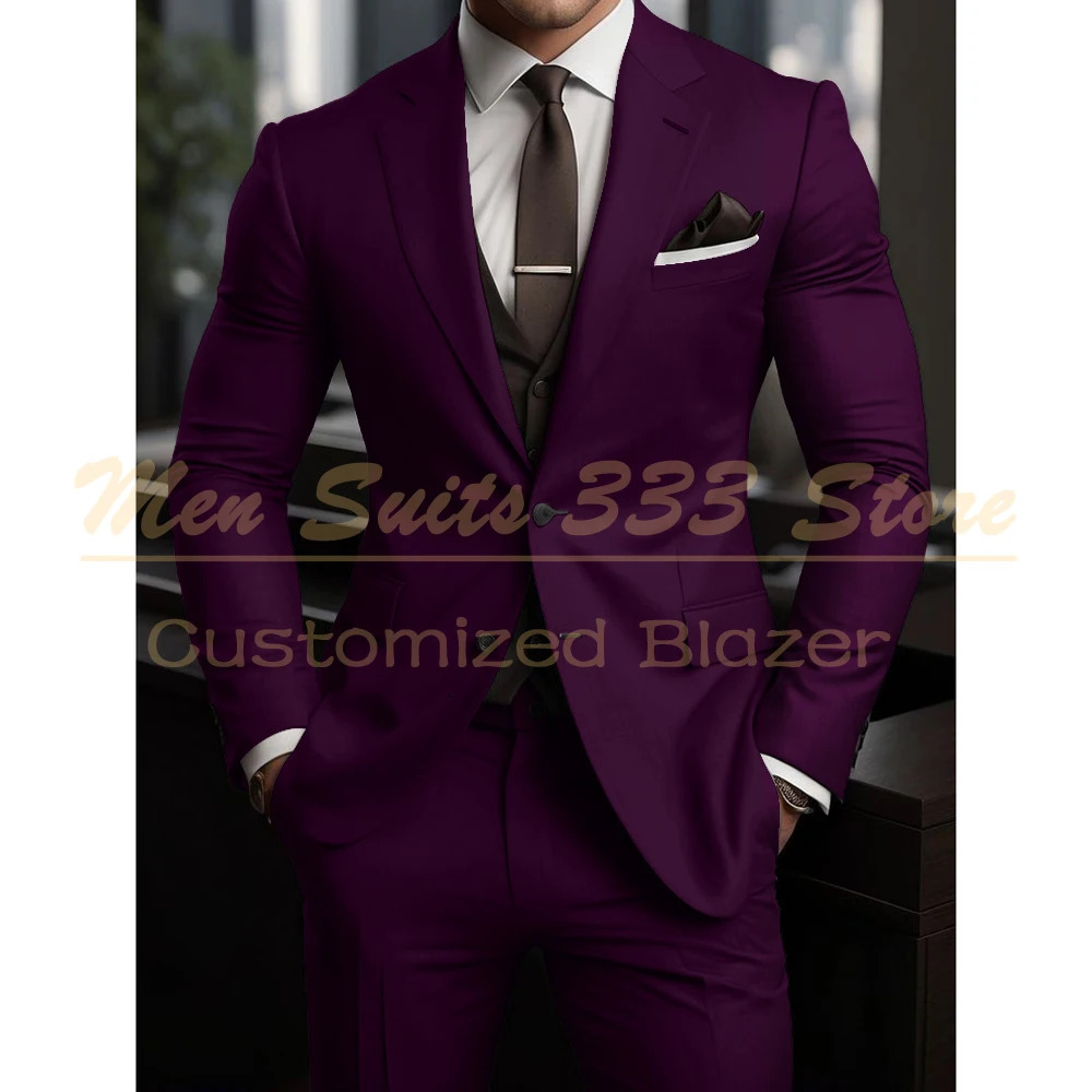 High Quality Mens Suits Grey Outfits Single Breasted Notch Lapel Wedding Costume 3Piece Jacket Pants Vest Slim Fit 2025 250311
