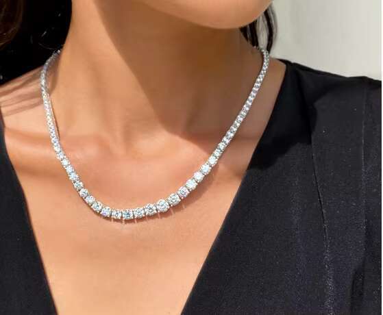 Necklace Solid Sterg Sier Iced Out VVS Moissanite Tennis Bracelet