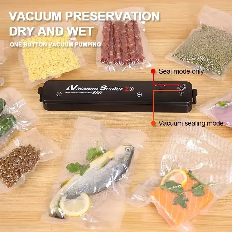 2024 Food Vacuum Sealer Packaging Machine with Free 10pcs Vacuum bags Household Kitchen Food Vacuum Sealing 250314