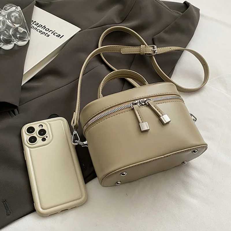 Premium PU solid color shoulder bag handbag storage bag stylish large capacity can be used to store cosmetics jewelry and mobile items Y250320