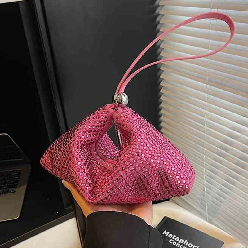 Clutch Banquet Bag for Women Summer New Luxury Shiny Diamond One Shoulder Underarm Bags Temperament Personality Party Handbags R250321