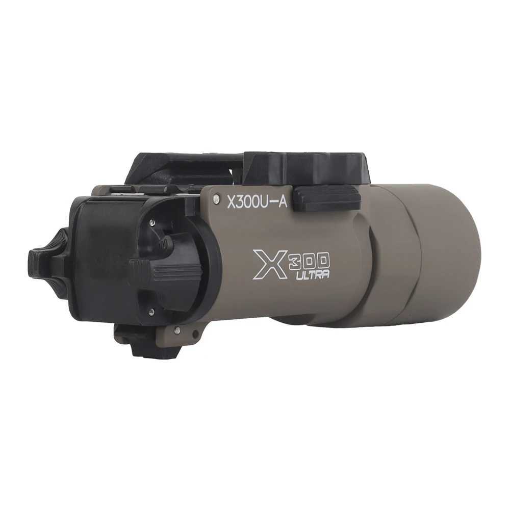 Tactical Surefir Style X300U X300 Ultra X300U-A Hand Gunner Flashlight Airgun Helmet Light Weapon Flashlight Flash 800 Lumens X2503211