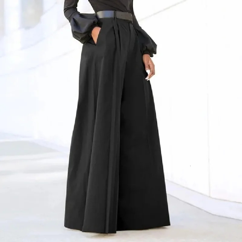 Wide Leg Pants For Women Palazzo Summer Printed Cropped Linen Comfy Baggy Trousers With Femme 250320