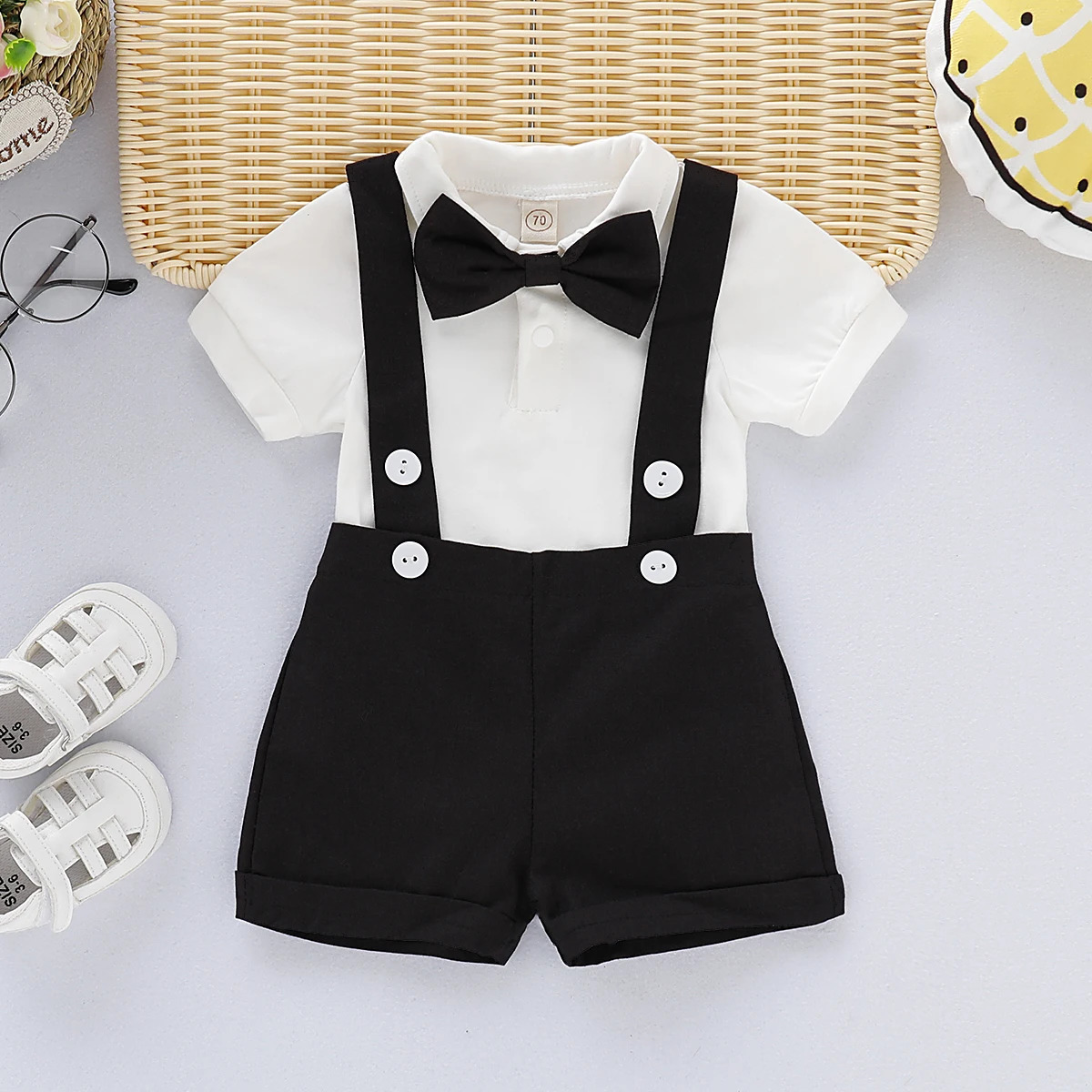 Mini Gentleman Set Born E Baby Boys Abbigliamento Formale A Manica Corta Shorts…