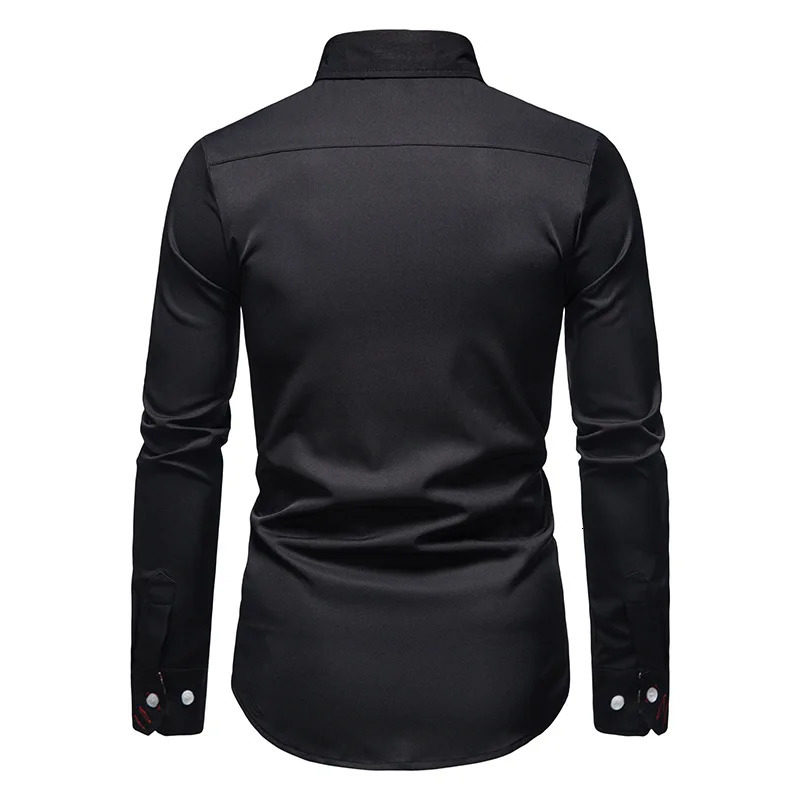 Paisley print mens long sleeved mens shirt for spring and autumn social wedding party clothing top 250320