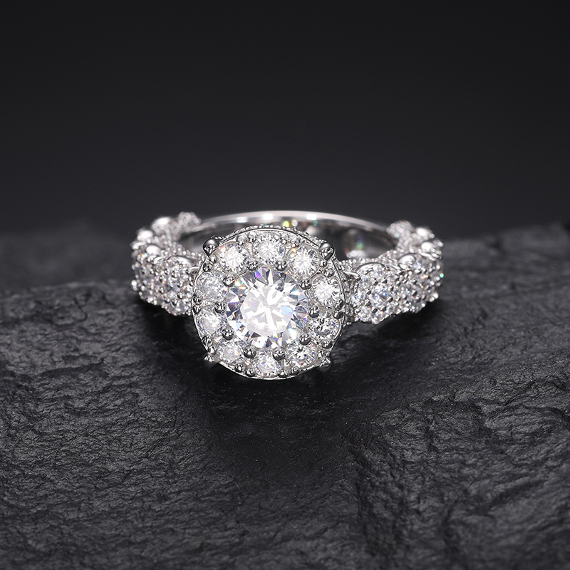 Round Cut Moissanite Diamond Ring for Women Men 18K Gold Plated 100% Silver 925 Certified Band Wedding Style Ring Jewelry Gifts