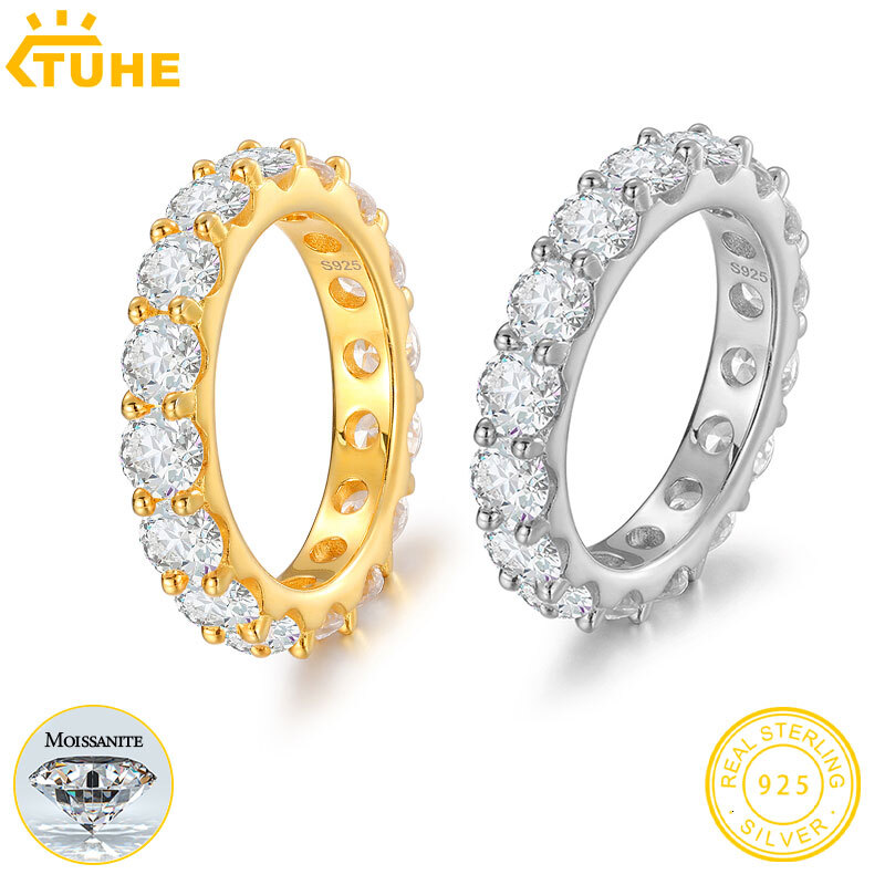 Unisex Moissanite Rings Sterling Silver 925 Jewelry Top Quality Men Moissanite Rings