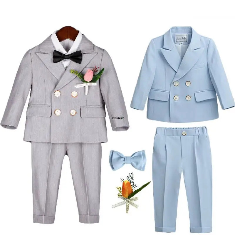 Flower Boys Pography Suit Baby Kids Formal Ceremony Costume Children Birthday Wedding Party Dress Performance Tuxedo Set 250320