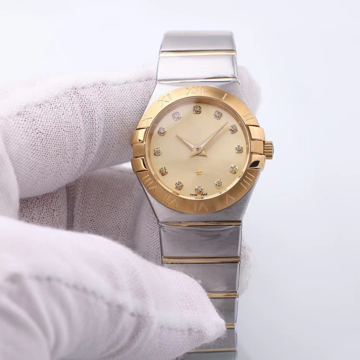 Watch Fashion Couple Watch Men's 38MM Women's 28MM Size Handmade Inlaid Diamond Never Drop Diamond Designer Waterproof Watch