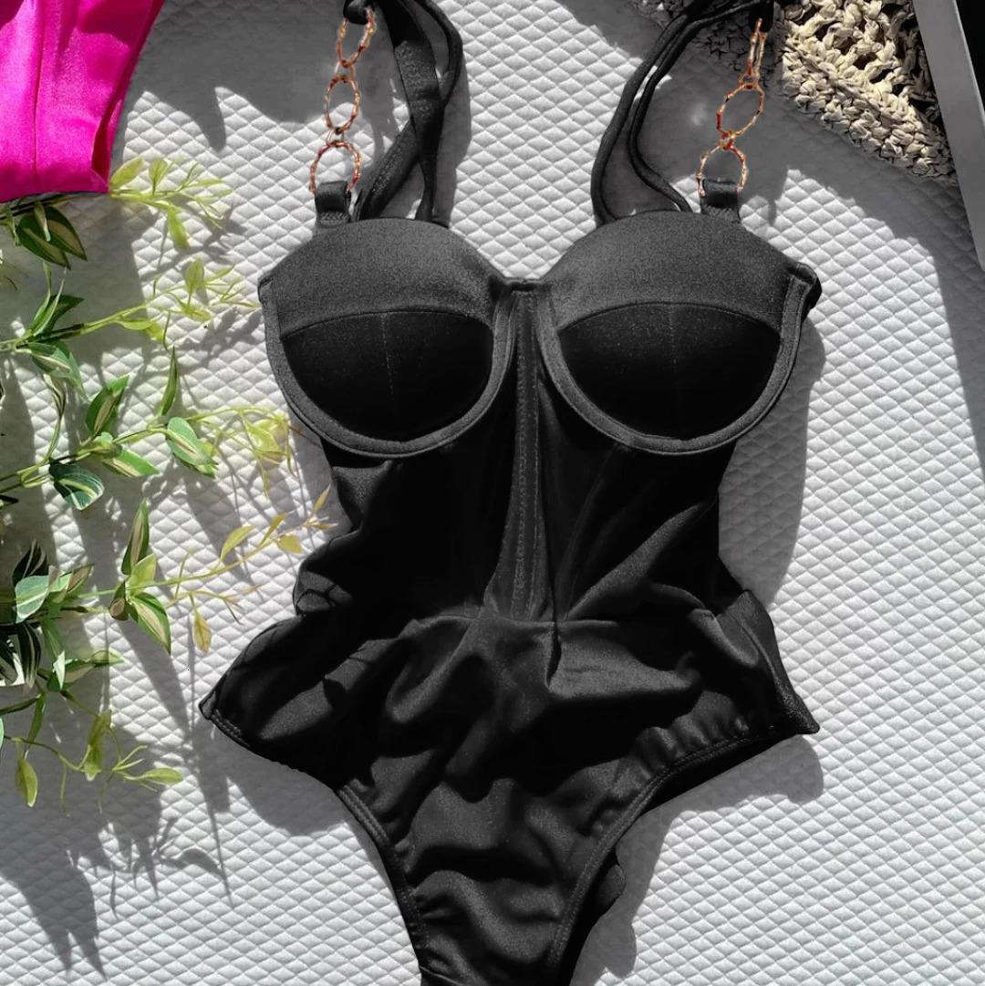 Sexy Push Up One Piece Swimsuit Women Swimwear Underwire Monokini Bathing Suits Swim Suit Wear Summer Beachwear 250320