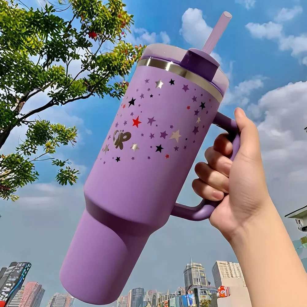 40oz double-layer insulated cup lid and heat absorbing water bottle stainless steel vacuum insulated cup for hot and cold beverages X250321
