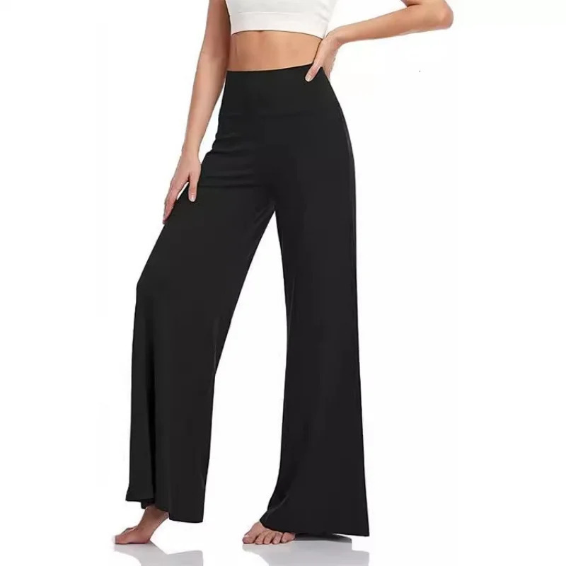 Fashionable womens oversized luggage pants elegant solid elastic waist straight basic casual loose office Trouser 250320