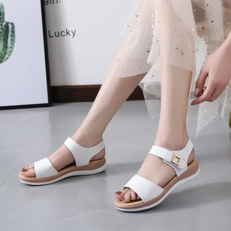 Women Sandals Comfy Roman Wedge Low Heels Beach Shoes Retro Womens Fashion 250321BJ - view 4