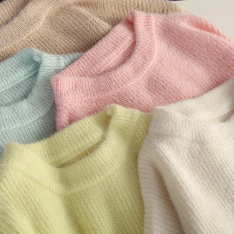 Hirsionsan Soft Loose Knitted Cashmere Sweaters Women Winter Loose Solid Female Pullovers Warm Basic Knitwear Jumper 250319