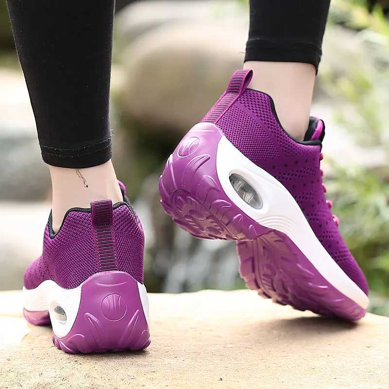 Womens Sneakers Fashion Casual Shoes Air Cushion Mesh Fem Shoes Cfortable Breathable Heightening Sneakers for Women sizes 44 Y250320