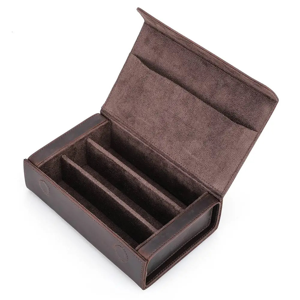 Leather 3-slot sunglasses case womens glasses manager box retro glasses protection glasses case 241114