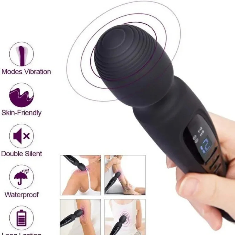 40cm Head Size Ultra Quiet 50 Decibels Powerful Vibration Magnetic Charging Waterproof Ergonomic Adult Vibrator for Women 250320