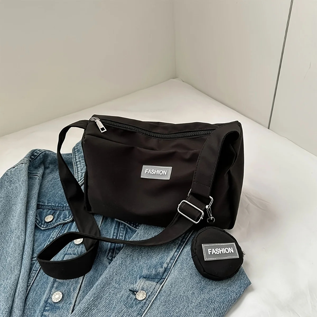 Simple and fashionable Oxford clothing shoulder bag trend retro large capacity handbag cross body one coat 250317