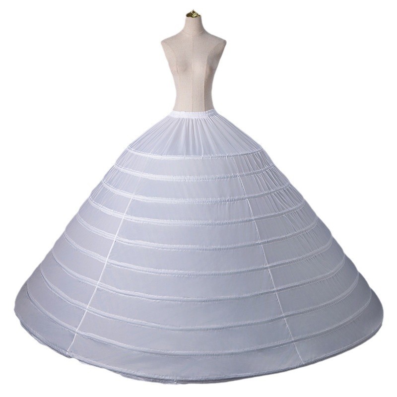 High Quality Bustle White 10 Hoops Petticoat Plus Size Crinoline Slip Underskirt For Wedding Dress Bridal Prom Quinceanera Gowns Diameter 170cm