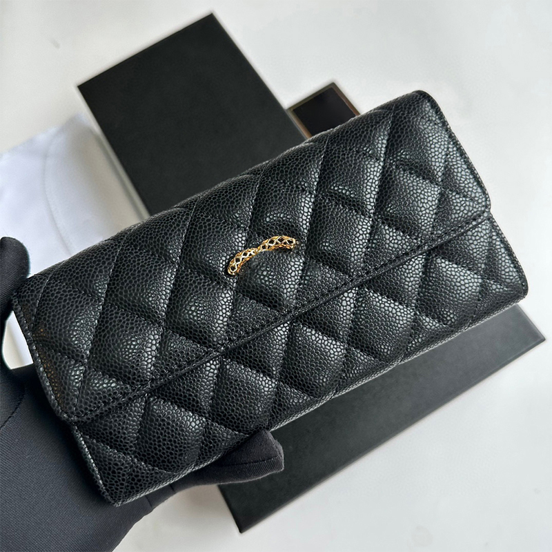 Designer bag CC Wallets Black Lambskin Caviar Leather designer wallet Gold Hardware Mini Handbags Classic Clutch Bags Luxurys Purse Card Holder Women cardholder