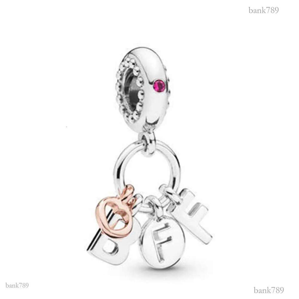 Designer Jewelry 925 Silver Bracelet Charm Bead fit Rose Gold Love Heart Best Friend Forever Slide Bracelets Beads European Style Charms Beaded Murano