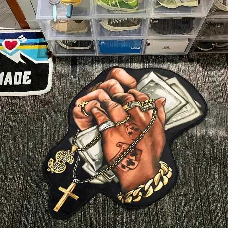 Vikama Fun Us Dollar Imitation Cashmere Carpet Entrance Creative Soft Pads Foldable Bedding Carpet Decoration Y250320