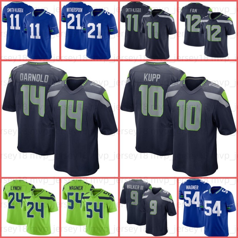 Cooper Kupp Jalen Milroe 14 Sam Darnold Football Jersey Jaxon Smith-Njigba Grey Zabel Devon Witherspoon Tariq Woolen Kenneth Walker III Marshawn Lynch Bobby Wagner