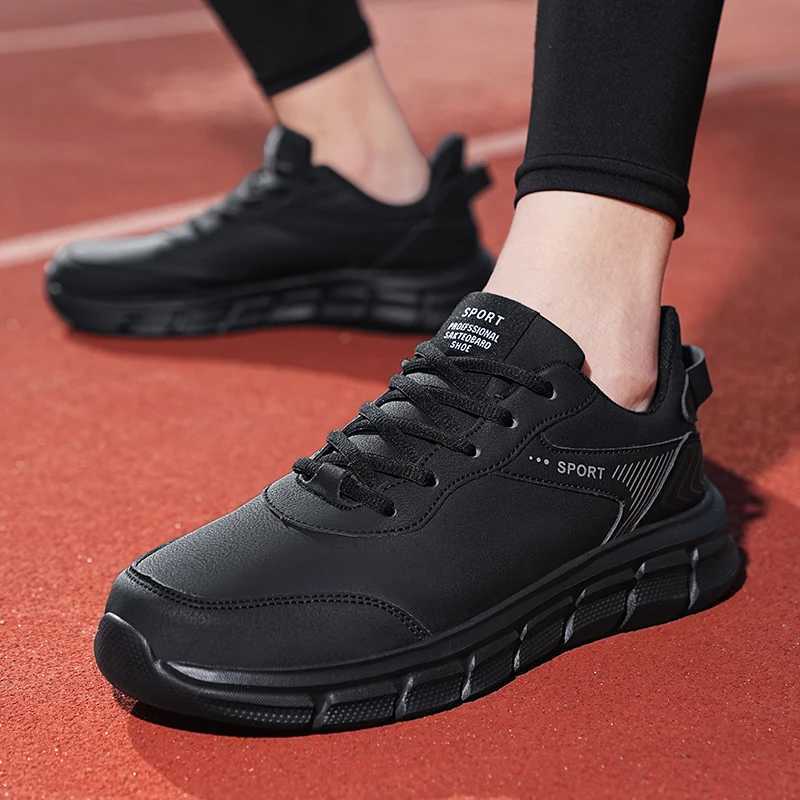 Waterproof Men Running Sneakers Wear-resistant Tennis Athletic Sport Shoes Leather Mens Casual Shoes Chaussure Hme Plus Size 48 Y250320
