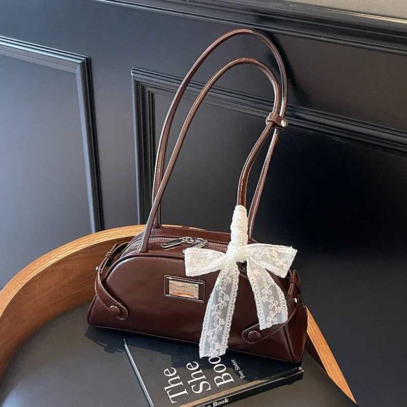 2025 Ribbon Bow PU Popular High Quality Handbag for Women Solid Color Trendy Zipper Simple Fashion Designer Shoulder Bag Y250319